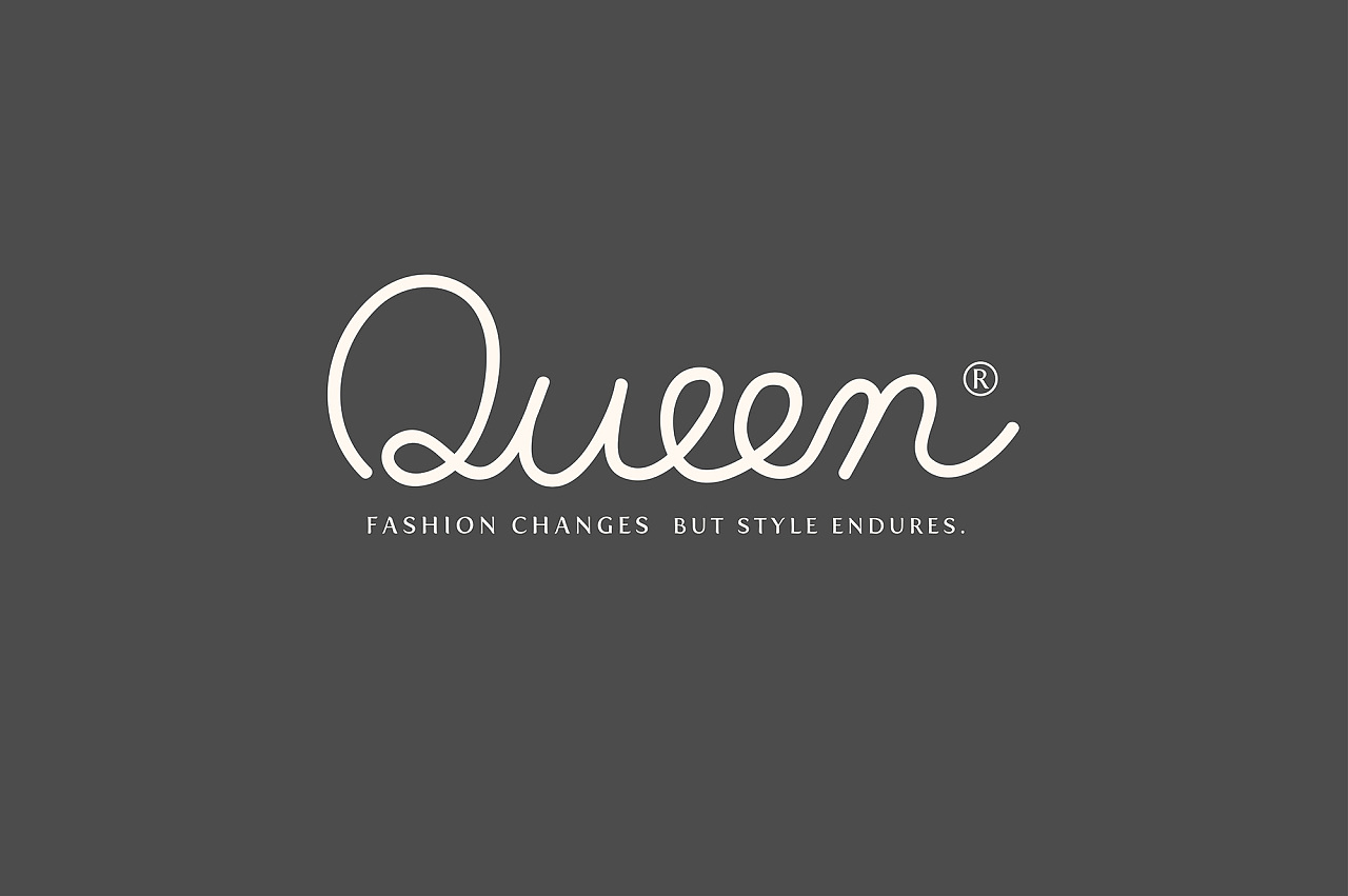Queen logo design 女王服装品牌形象标志设计