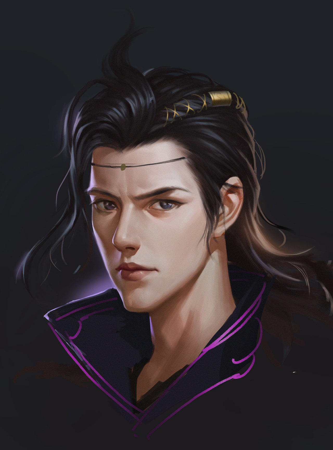 游戏原画男头像临摹两张,刚刚接触,画的不好,请大神多多指教