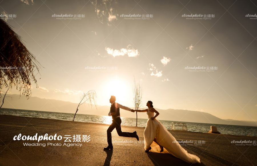 夕阳西下 洱海边…大理双廊婚纱照|人像|摄影|成