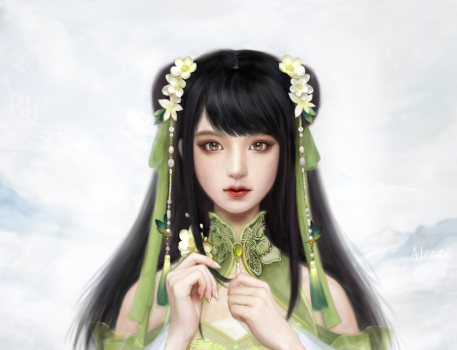 诛仙手游 碧瑶|绘画习作|插画|曾圣熙Alice - 原创