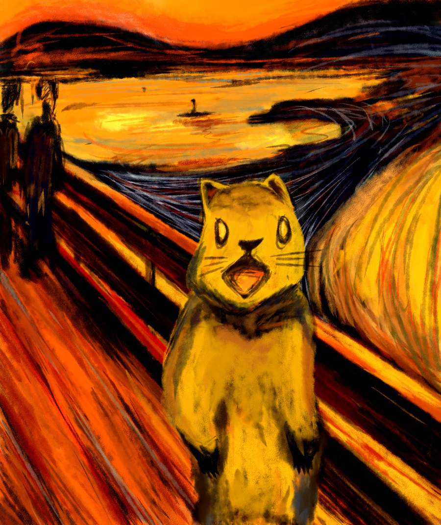 呐喊的土拨鼠|绘画习作|插画|李安歌 - 原创设计