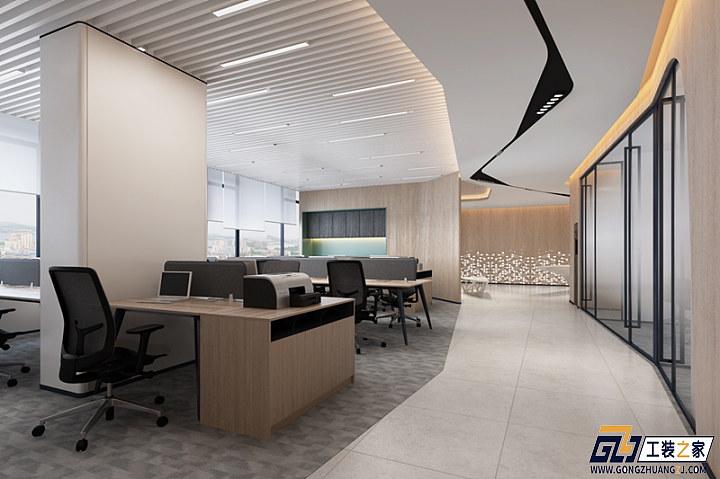 西安科技类企业办公室装修效果图|空间|室内设计|西安
