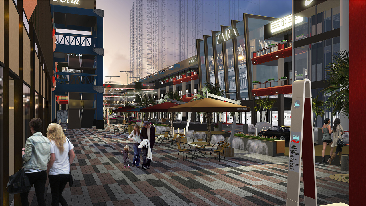 空间印象商业街设计|海口桫椤湾商业街规划设计