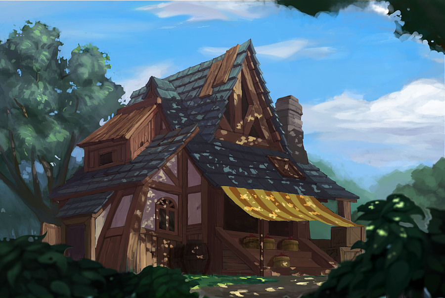 林中小屋|概念设定|插画|阿布浪多的飞行员 - 原创设计作品 - 站酷 (ZCOOL)