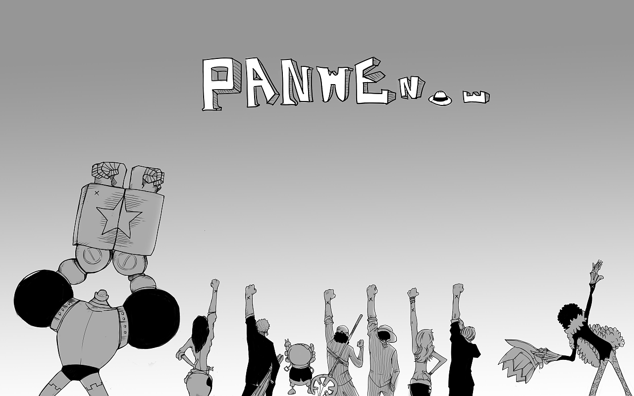 海贼王9人 叉叉手势图|插画|像素画|panwen199