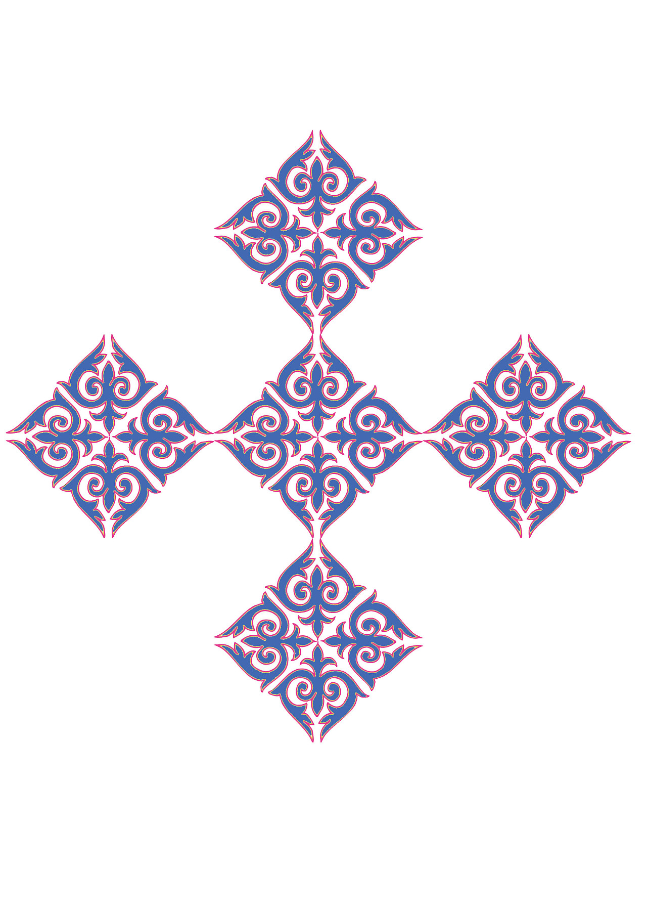 羌族传统纹样自己改编|平面|图案|葡萄柚子蜜 - 原创