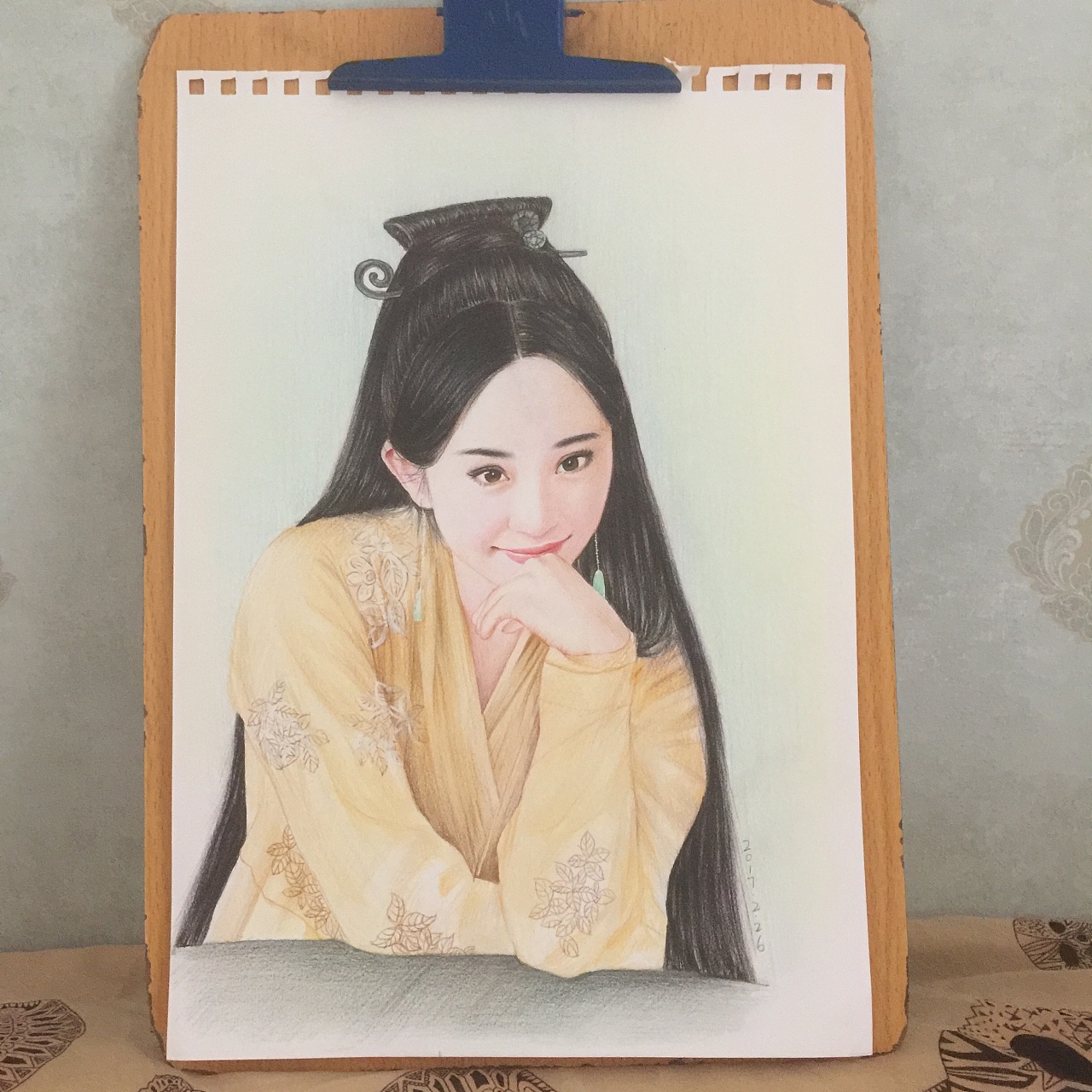 三生三世十里桃花 杨幂彩铅人物肖像|纯艺术|彩