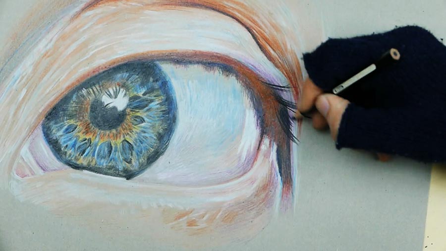彩铅画:眼睛|彩铅|纯艺术|蔡广庆 - 原创设计作品