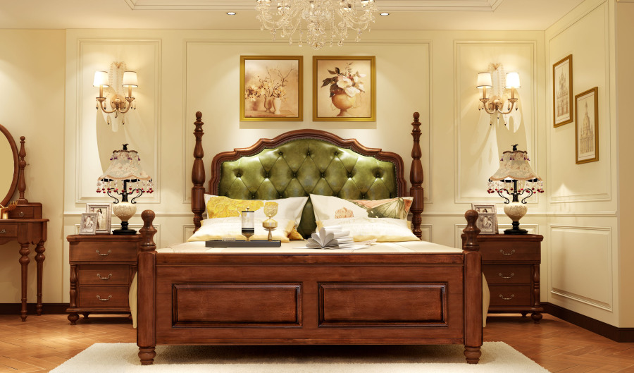 美式乡村风格家具设计,家具3D效果图制作 |家具