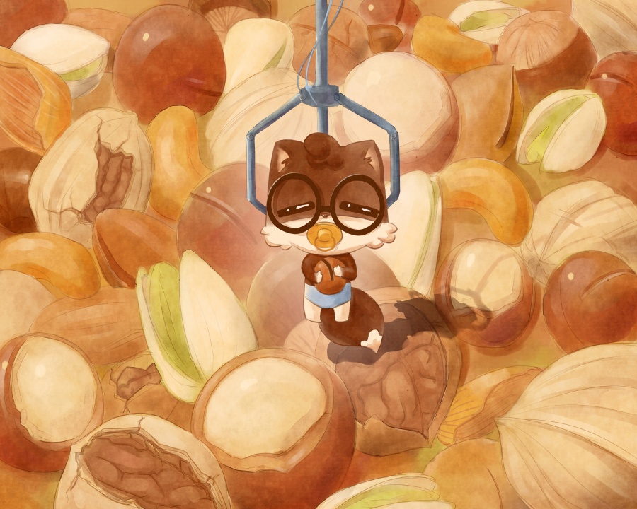 【三只松鼠】手机壁纸|商业插画|插画|松鼠萌工