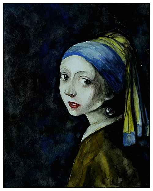 《戴珍珠耳环的少女》《蒙娜丽莎》世界名画|纯艺术|水彩|songforu9 - 原创作品 - 站酷 (ZCOOL)