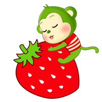 栗子猴水果壁纸插画