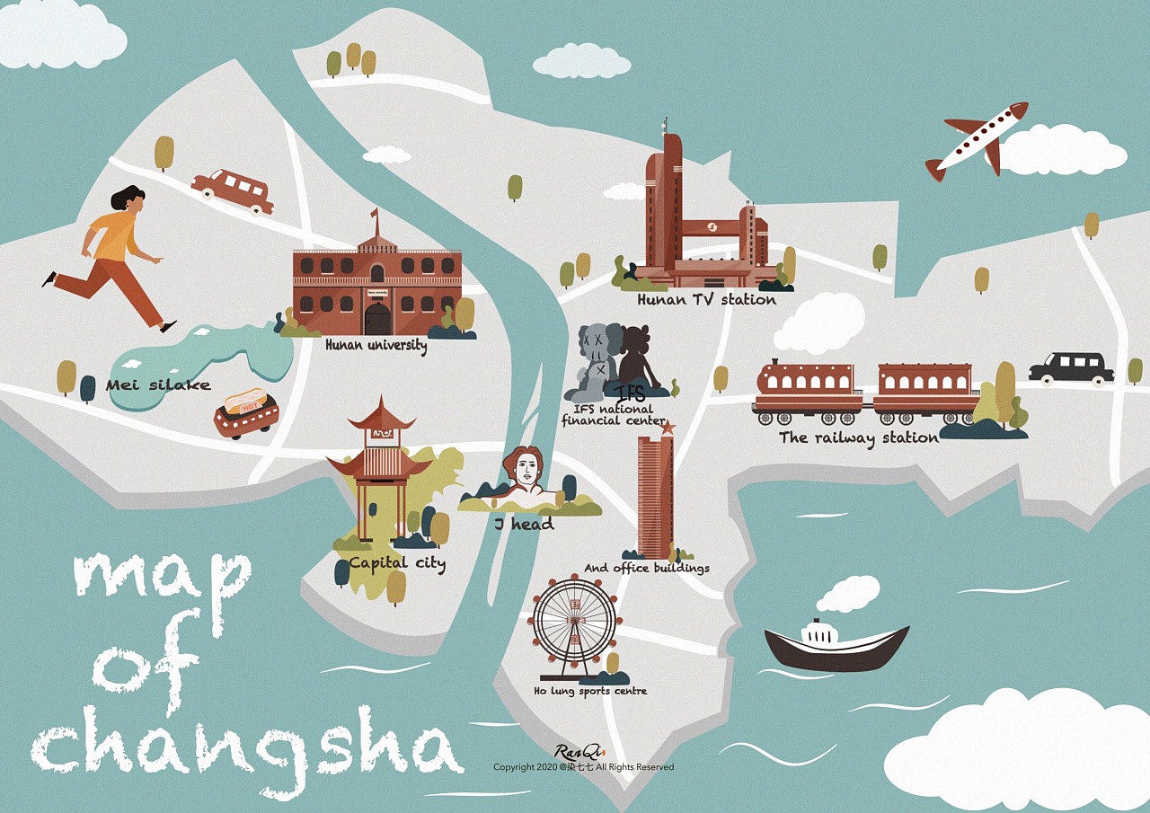map of changsha手绘地图