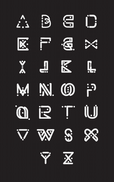 字体设计26个英文字母中文创意设计