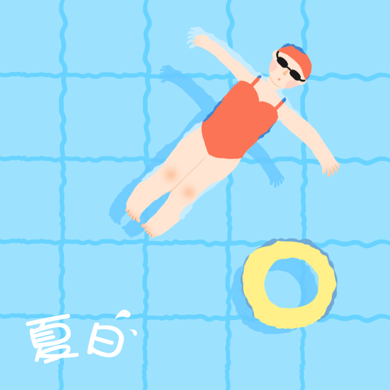 夏日-游泳|插画习作|插画|游梦者 - 原创设计作品 - 站酷 (ZCOOL)
