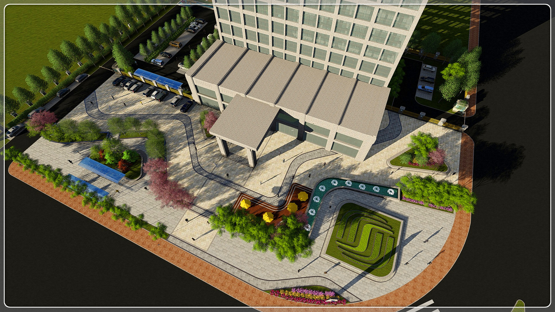 移动办公楼 广场景观设计