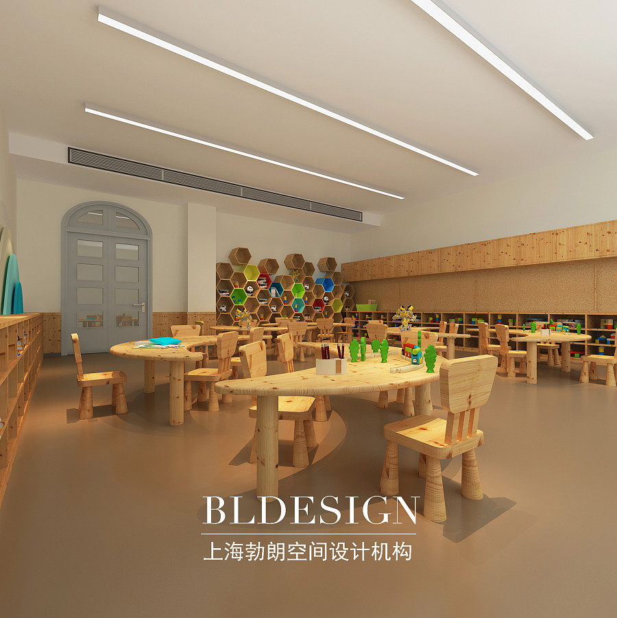 郑州专业幼儿园设计公司-原木清新的幼儿园教