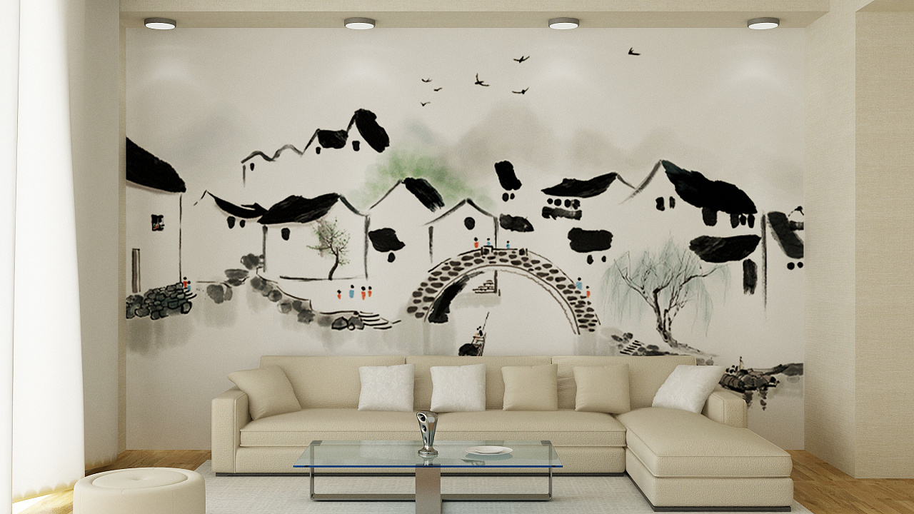 主题墙绘|沙发背景墙|艺术壁画|电视背景墙|沙发背景墙