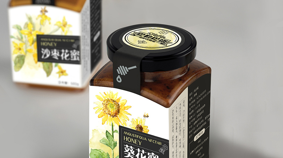 一款新疆出产蜂蜜插画及包装|包装|平面|宜禾设