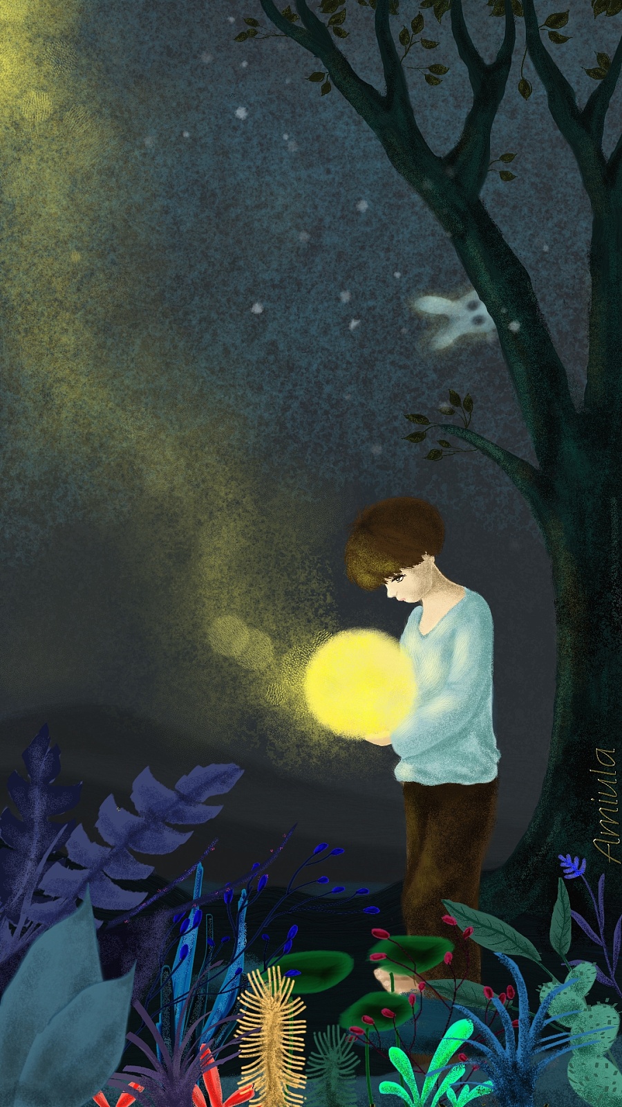 中秋之夜|其他绘画|插画|amiula - 原创设计作品 - 站酷 (ZCOOL)