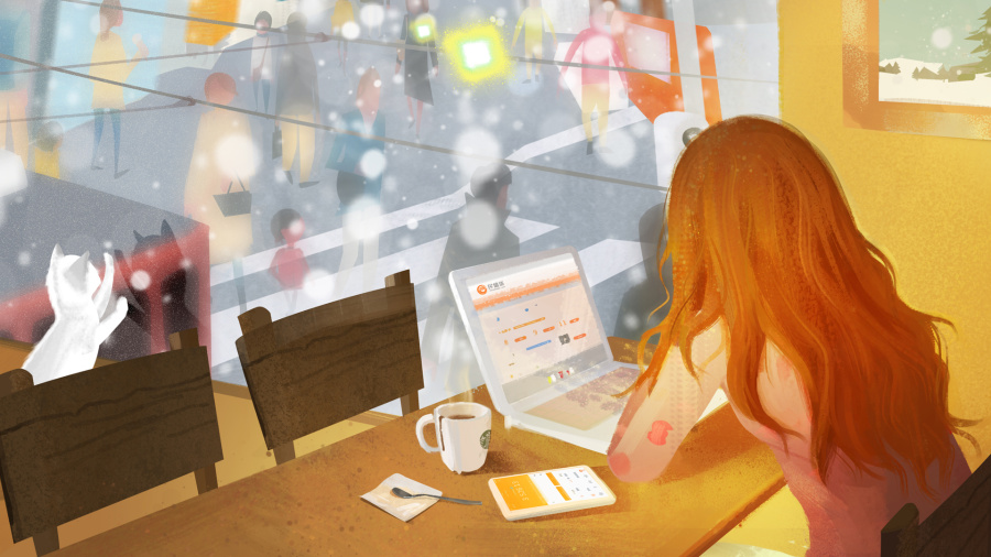 民信贷,登陆页场景设定|商业插画|插画|小草精神