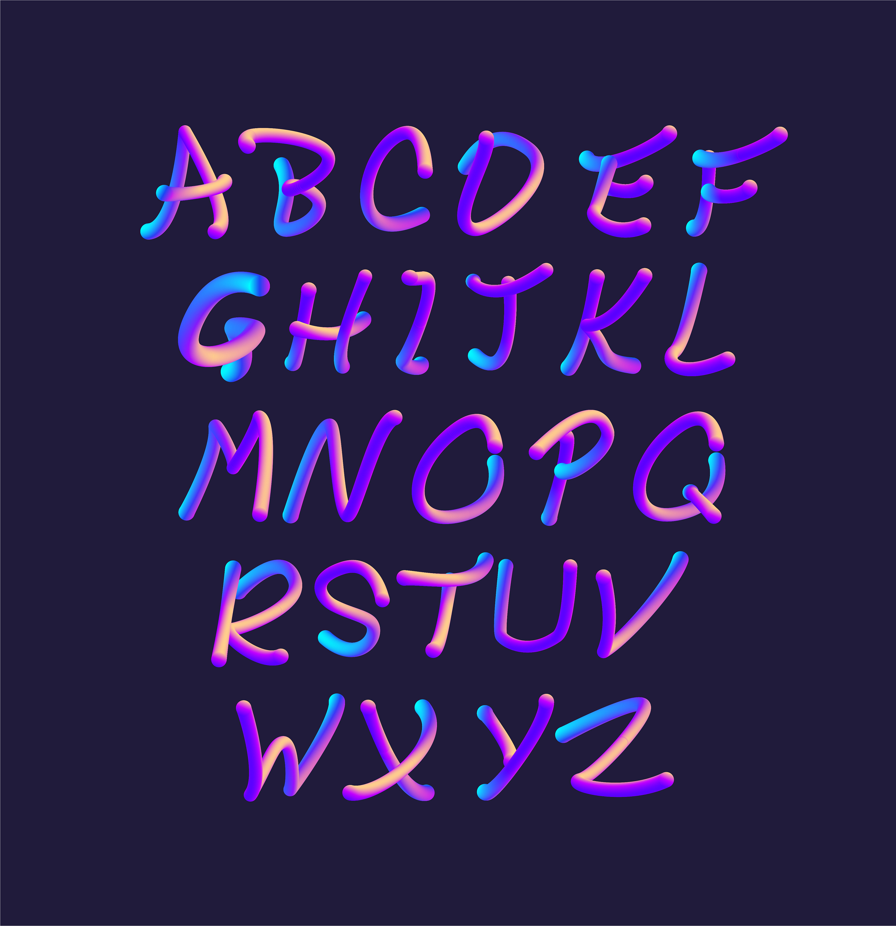 26字母渐变图形设计|平面|字体/字形|小艺君 - 原创