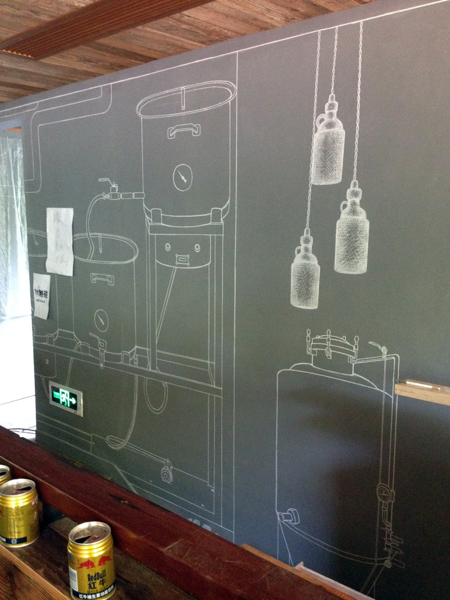 西湖啤酒吧墙绘|墙绘\/立体画|其他|丨HOHO丶 -