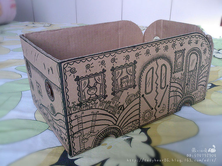 纸箱上的涂鸦|插画|创作习作|薇xiao兔 - 原创作品