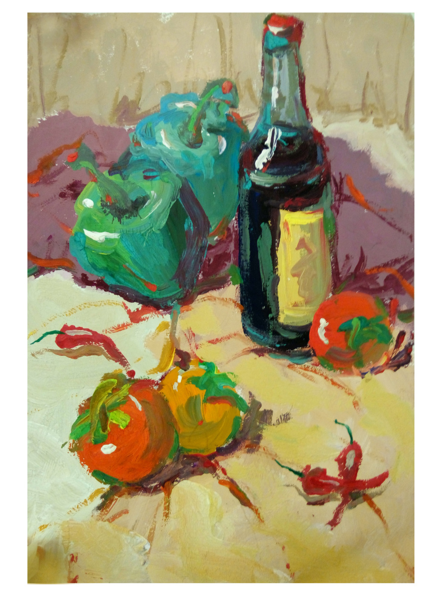 色彩作业|水粉|纯艺术|唧唧歪歪的蚕子 - 原创设