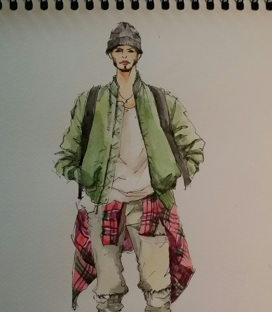 手绘时装插画(男装)|休闲\/流行服饰|服装|箐蛙 - 