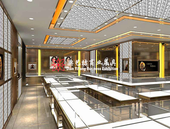 周大福珠宝展柜设计效果图-深圳典艺坊珠宝展柜厂著作