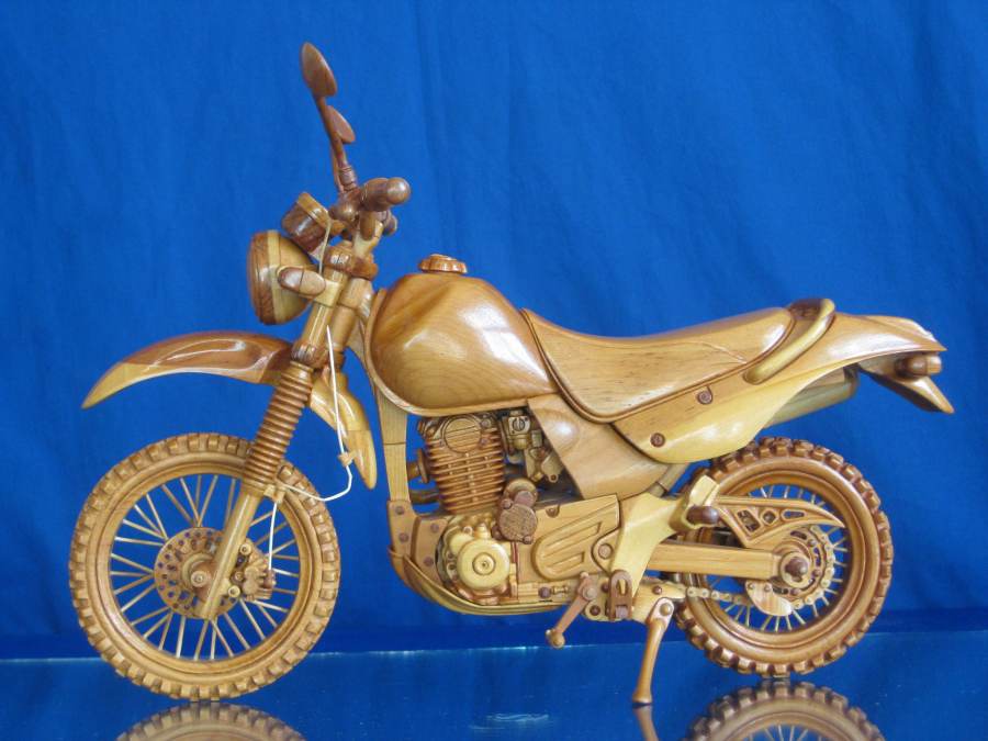 本田230摩托车木雕模型|铁艺|手工艺|chuomige