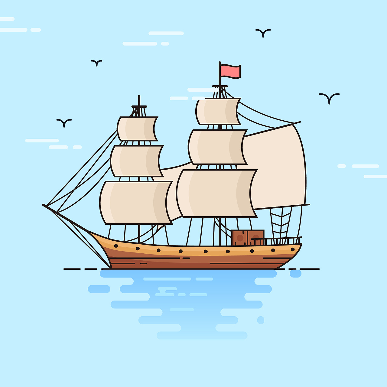 帆船  