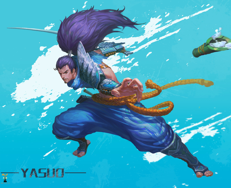 亚索同人绘制过程|游戏原画|插画|光翼学园 - 原创设计作品 - 站酷 (ZCOOL)