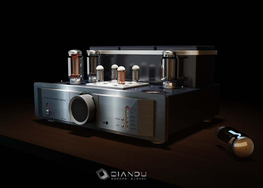 真空电子管功放产品级别渲染|电子产品|工业\/产