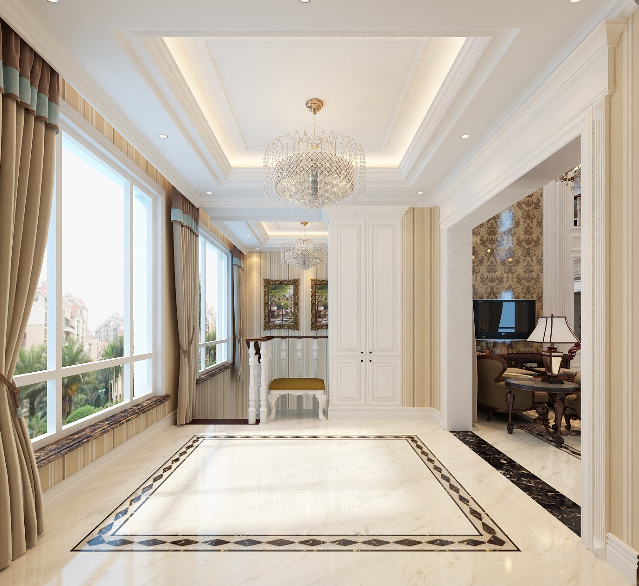 天津东易日盛-檀府欧式古典风格450平装修效果