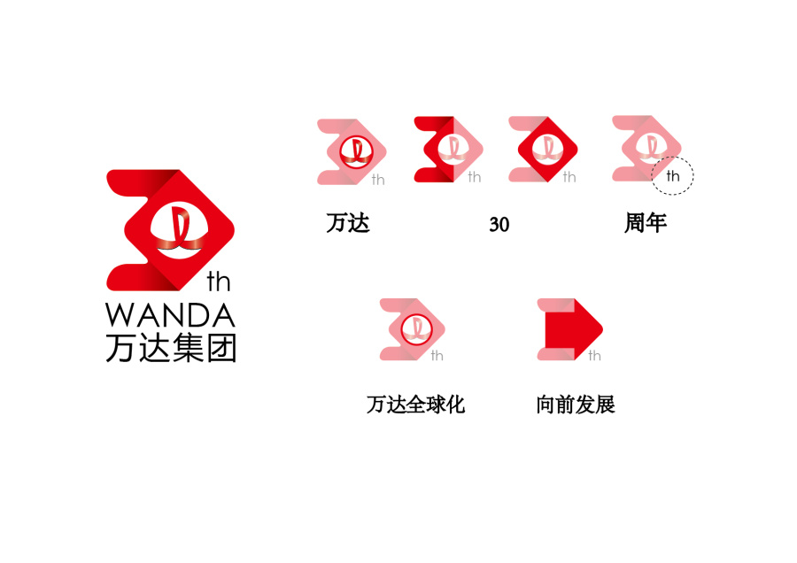 万达集团三十周年logo提案|标志|平面|你说叫啥