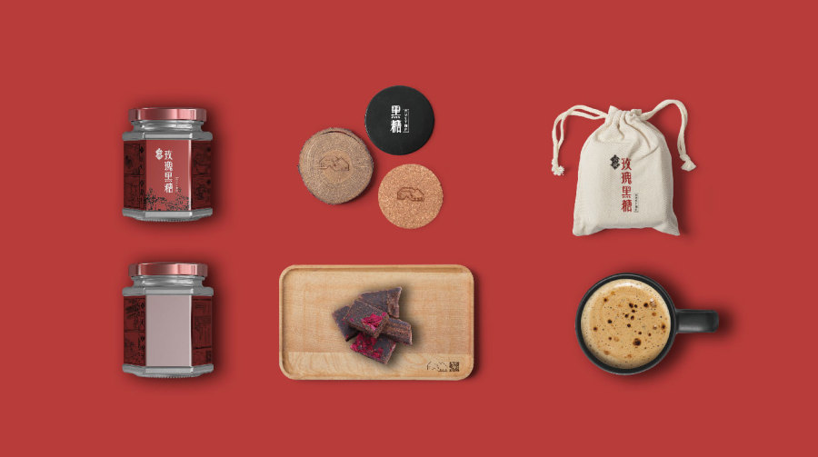 古法传承手工老姜黑糖玫瑰红糖|包装|平面|子安