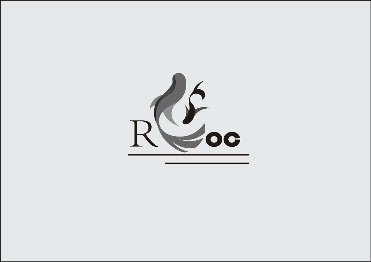 以鱼为底 roc(鲲鹏) 构建黑白logo