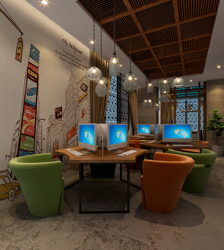 山西太原网络咖啡厅|室内设计|空间\/建筑|魔方B