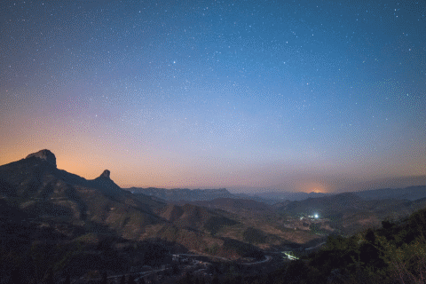 七星台银河拱桥与一小段银河升起的延时|摄影|风光