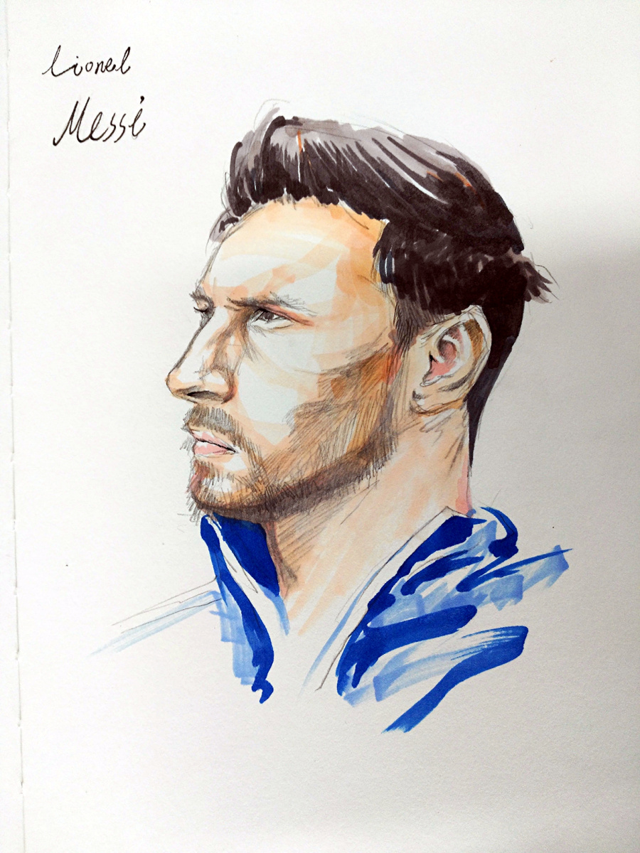 冠军可以有很多,但梅西只有一个|绘画习作|插画