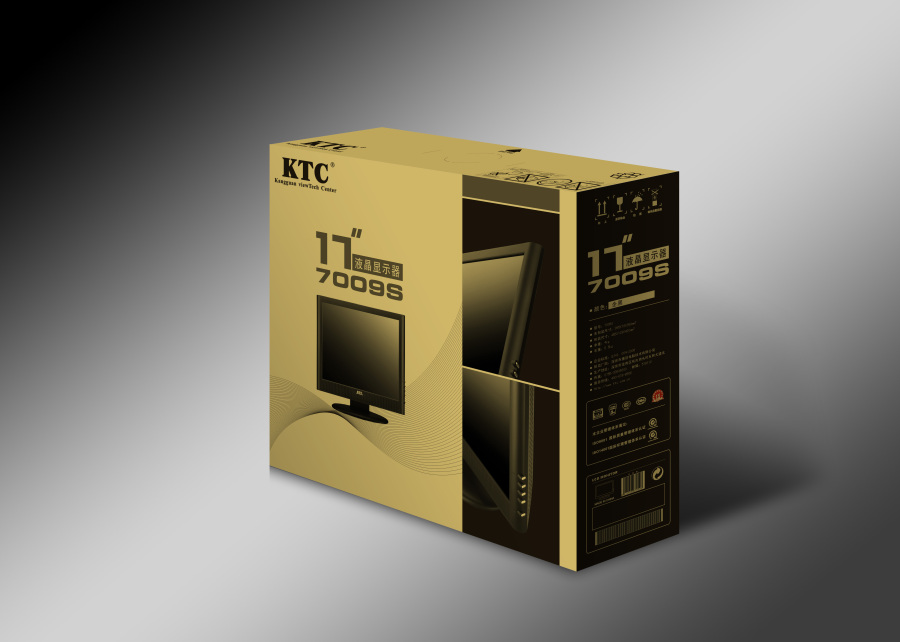 多年前的液晶电视机(显示器)包装箱设计作品|包