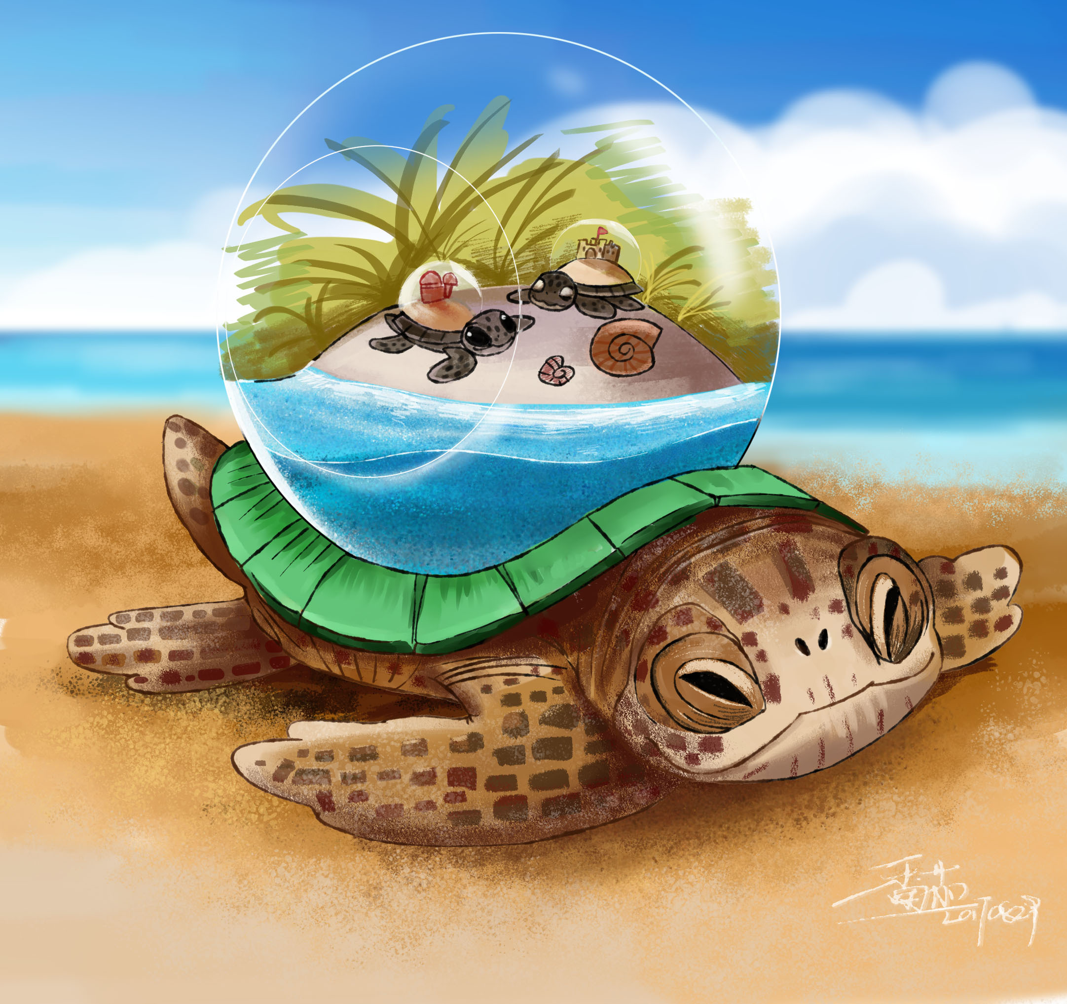 一只老海龟|插画|儿童插画|番茄和草莓 原创作品 站酷(zcool)