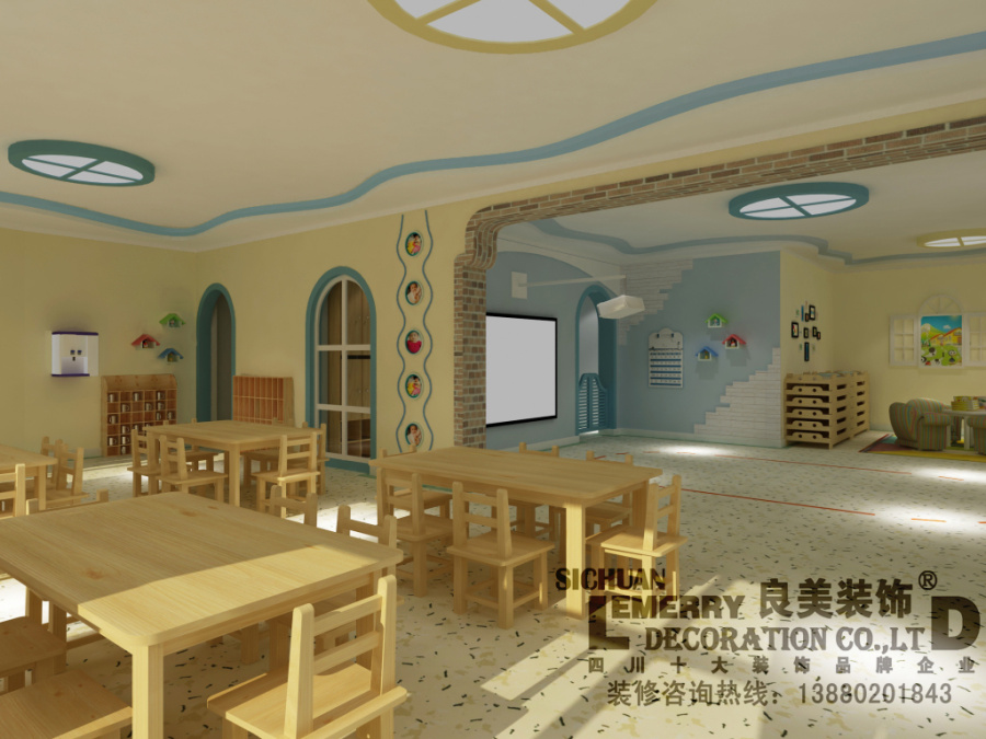 成都培训学校装修设计|专业做早教培训装修设