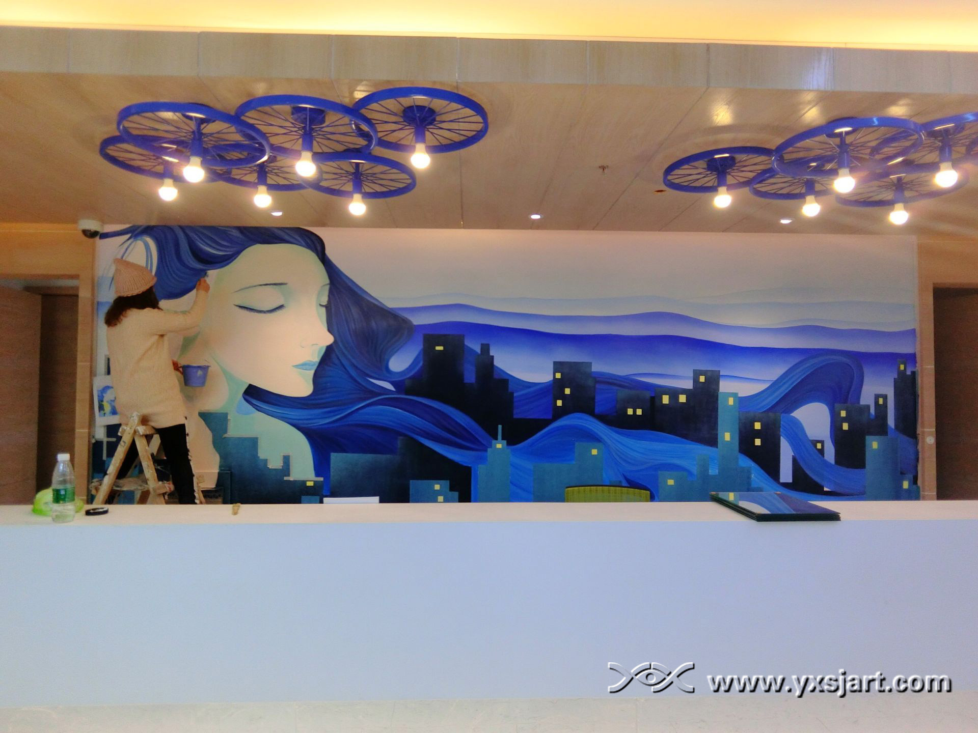 酒店墙绘|纯艺术|油画|上海墙绘彩绘 - 原创作品