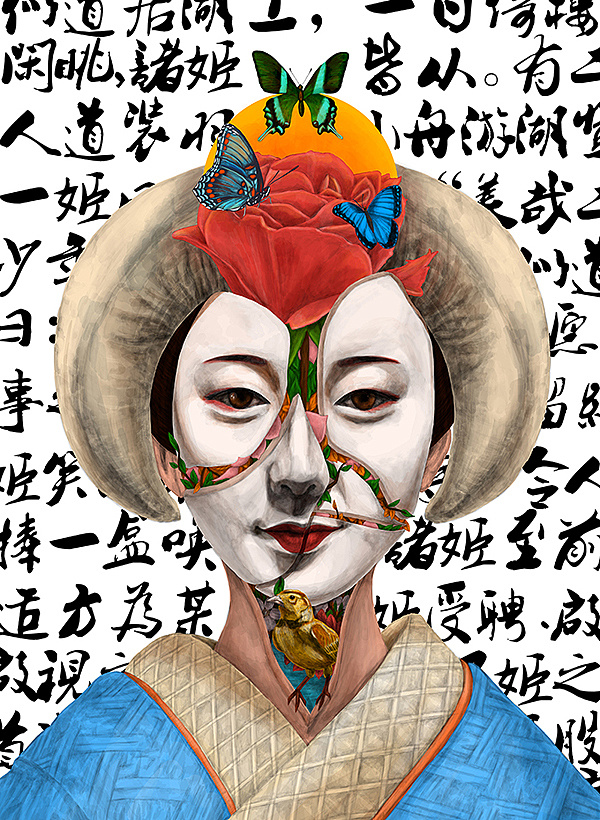 看完这本书很想画一张艺伎题材的插画,于是就这样画出来了,希望