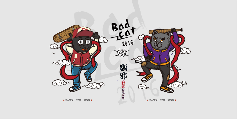 bad cat|商业插画|插画|黑黑加白白 - 原创设计作品 - 站酷 (ZCOOL)