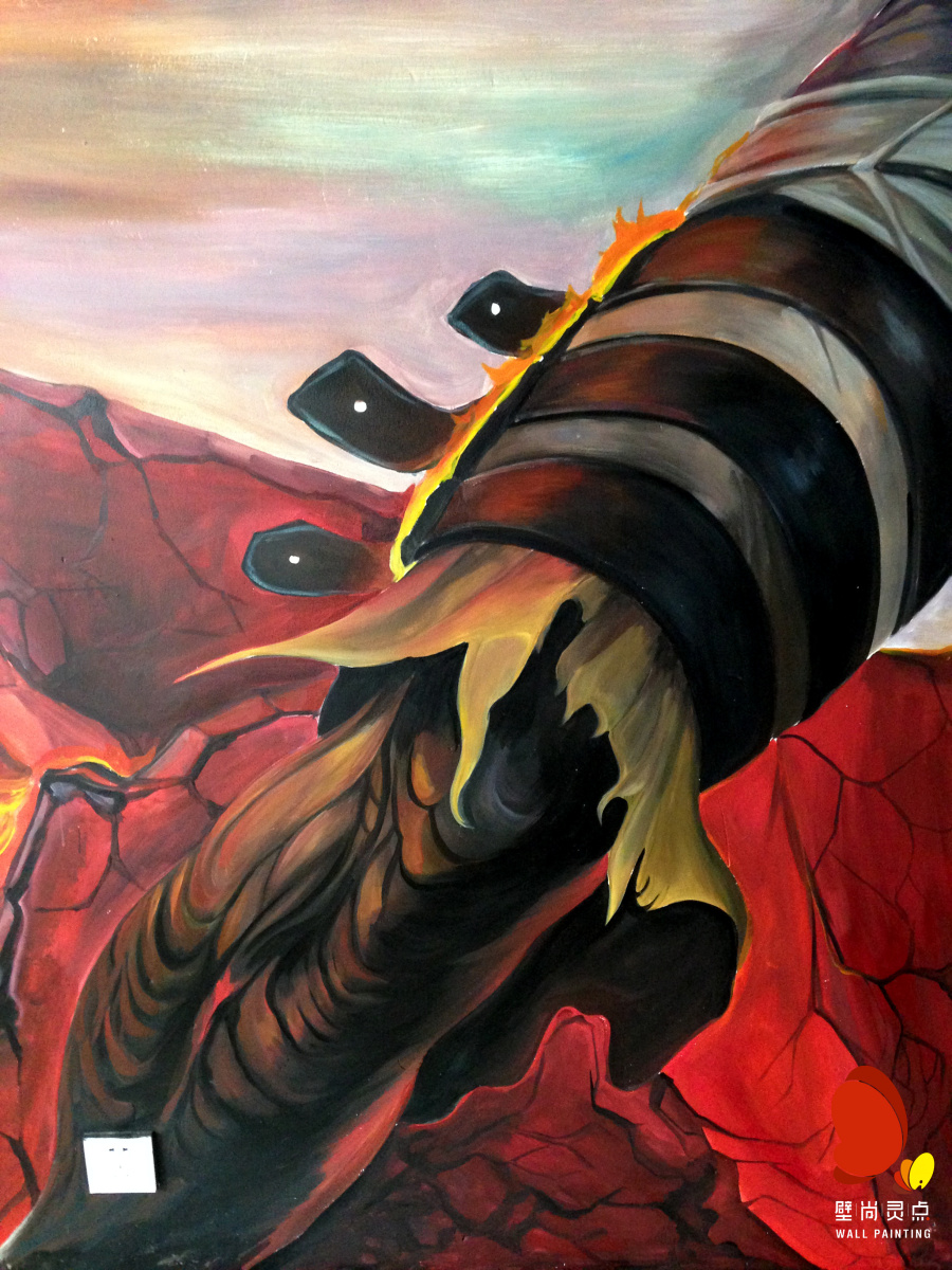 火男---蛮王--网吧壁画|墙绘\/立体画|其他|壁尚灵