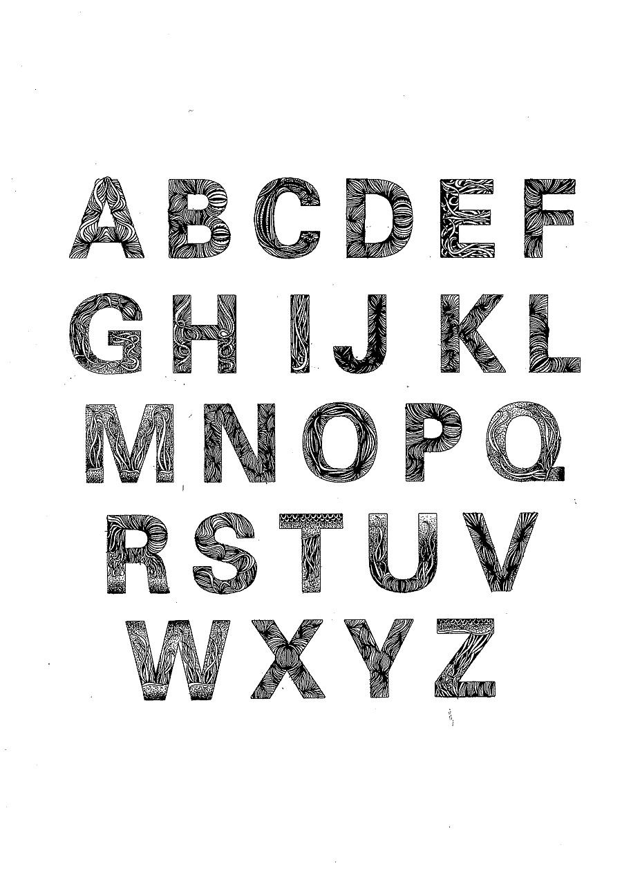 26个字母|字体/字形|平面|哎丽zwl - 原创设计作品